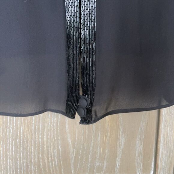 Parker silk beaded blouse sheet top black small - Picture 14 of 15